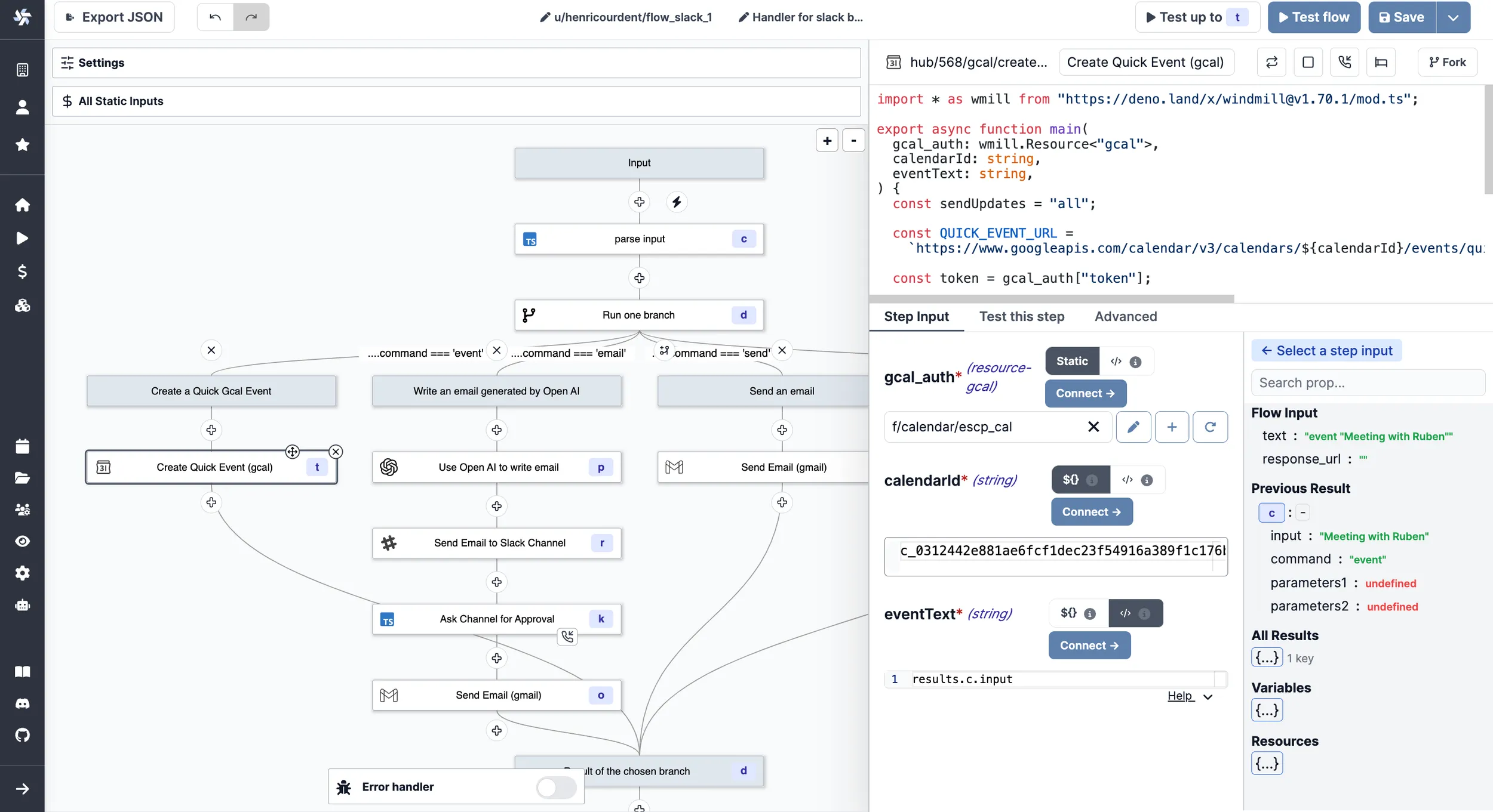 Parameters flows